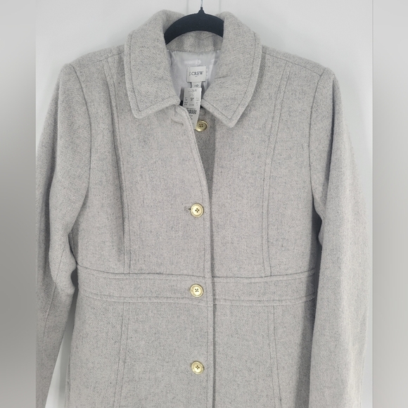J CREW GRAY WOOL TRENCH COAT New Size 10 - Picture 2 of 7
